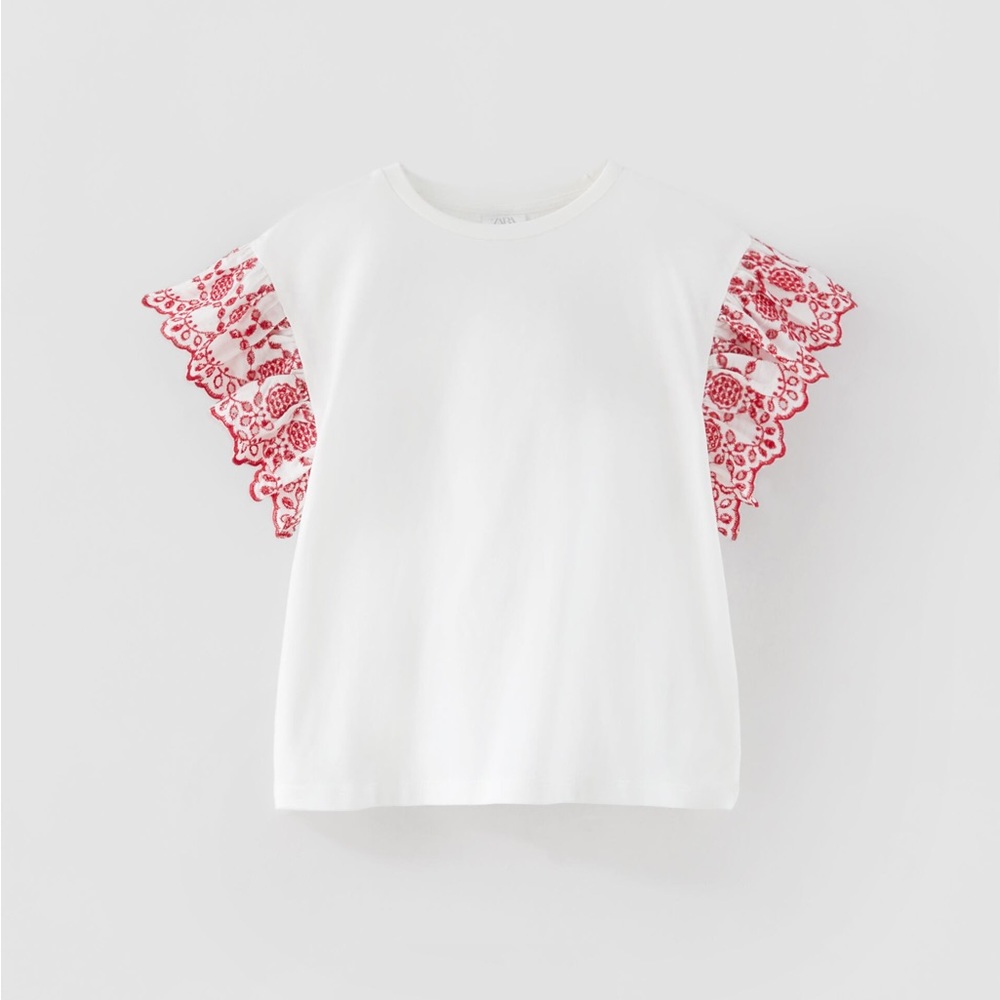 Zara Embroidered T-shirt - Size 13-14/164 cm